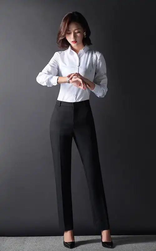hzcl新品正装裤子女职业工作服裤子女气质新款小脚黑色女职业西裤正装