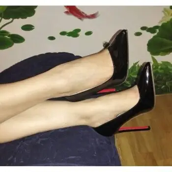 18大码胖人男士超高跟细跟尖头漆皮系带断码孤品微瑕伪娘反串变装cd鞋