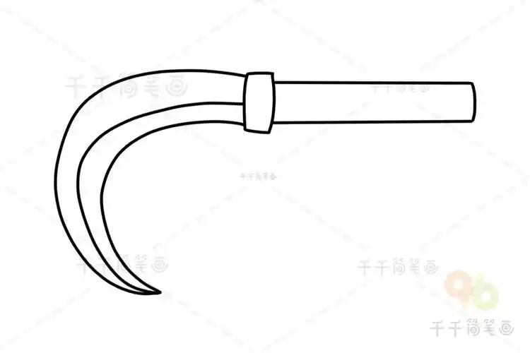 镰刀简笔画镰刀的简笔画图片,简笔画镰刀的画法,农具简笔画图片,日常