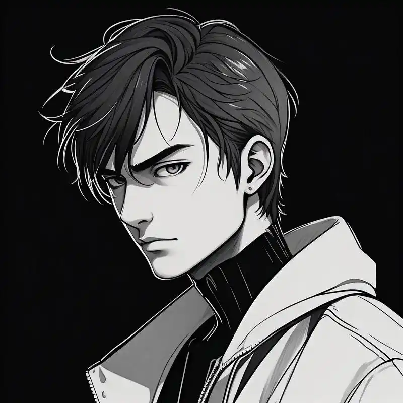 渣男必备头像95黑白素描风格 渣男头像来袭,黑白素描风格,酷炫又