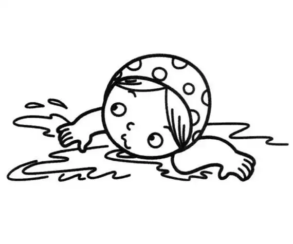 夏日游泳简笔画_简笔画图片大全 - 元艺考