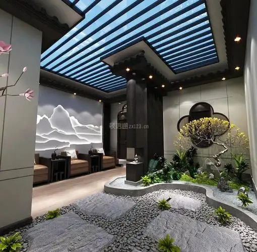 中式风格2200平米足疗会所装修效果图