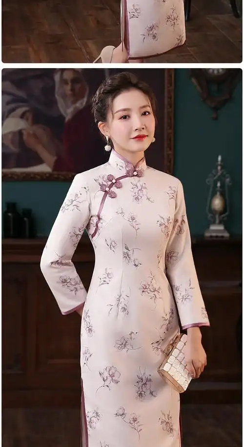 xgt-新款改良夹棉复古旗袍