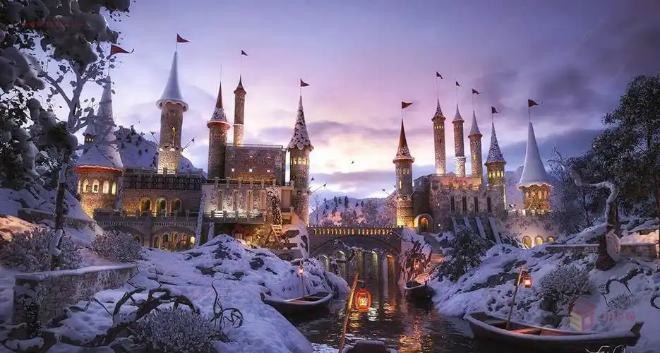 看到《爱丽丝梦游仙境》那座城堡后,来创作这个