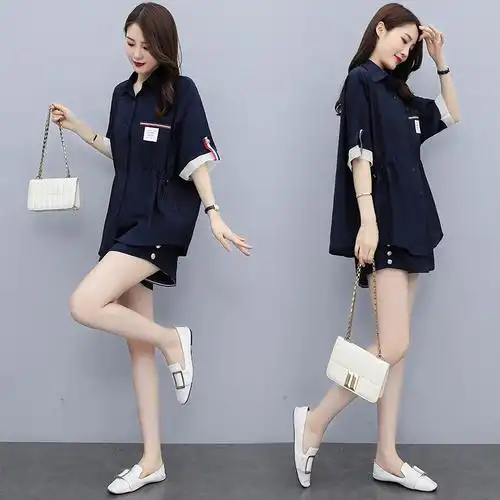 洋气休闲短裤套装女夏2021年新款时尚减龄气质时尚套装