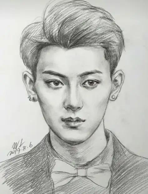 美术生画黄子韬素描画像成画就是本尊了网友表示实力担当