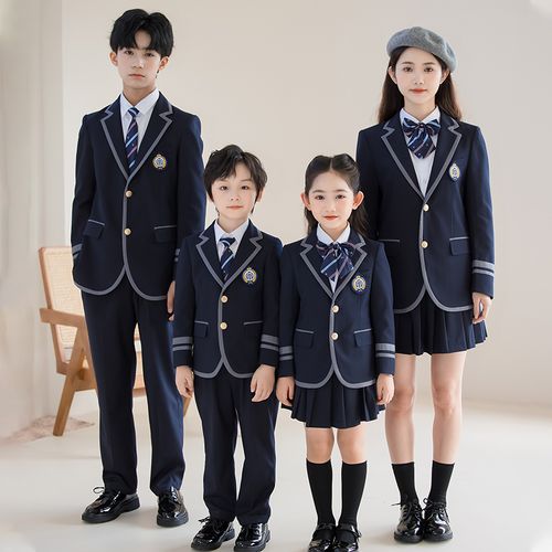 英伦风西装校服套装小学生礼服春秋秋装儿童演出校服