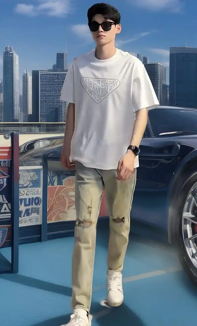 夏季男士破洞九分裤穿搭,夏日炎炎,如何穿