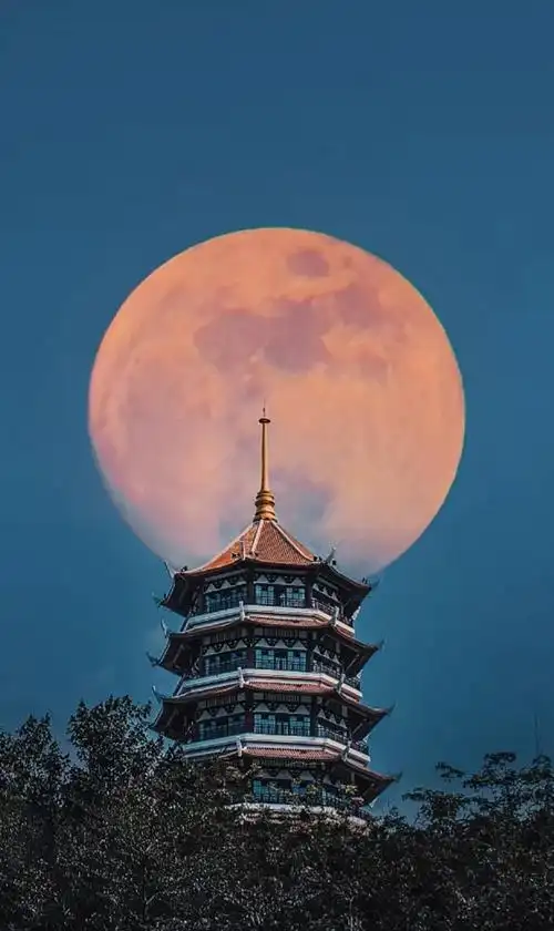 2022超级月亮朋友圈配图