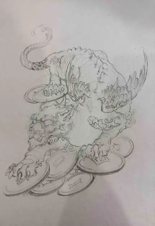 貔貅手稿设计上海由龙出品