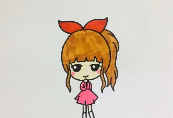 女生马尾简笔画