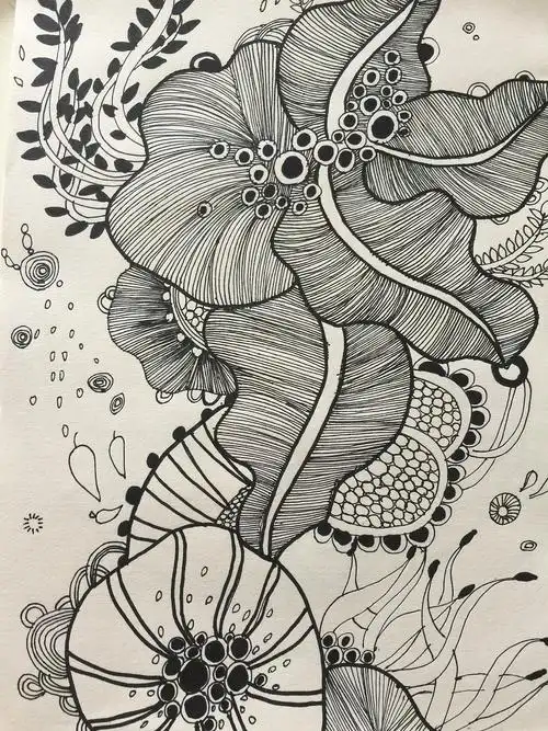 黑白线描装饰画|其他|其他|啊慧小姐姐 - 原创作品 - 站酷 (zcool)