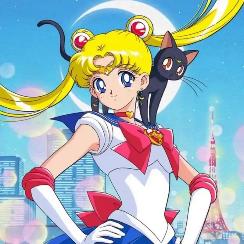 看《美少女战士》月野兔,可以消除很多烦恼,光是一双有神的大眼睛就