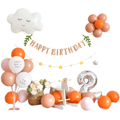 ins宝宝儿童主题生日气球装饰女孩周岁快乐派对气球