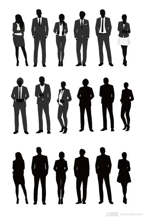 商业人物剪影矢量图片素材