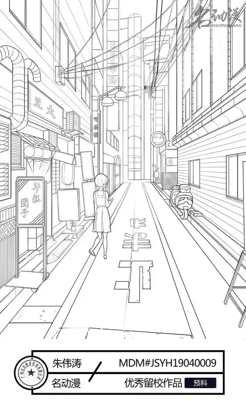 预科班线稿练习作品-场景中的人|三维|场景|名动漫_临摹作品-站酷