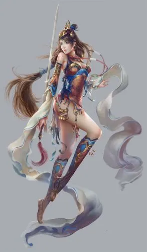 插画中国风古装3d古风水嫩 晶莹剔透美女