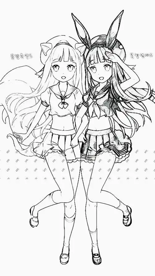 动漫女孩简笔画全身裸体