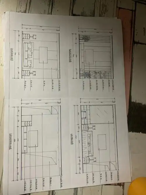 手绘电视沙发卧室立面图