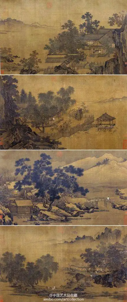 山水画#【 南宋 刘松年 《四景山水图.