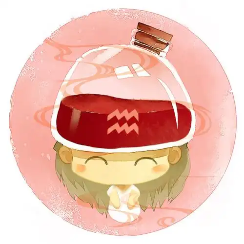 脸朝前方的水瓶座女生圆头像