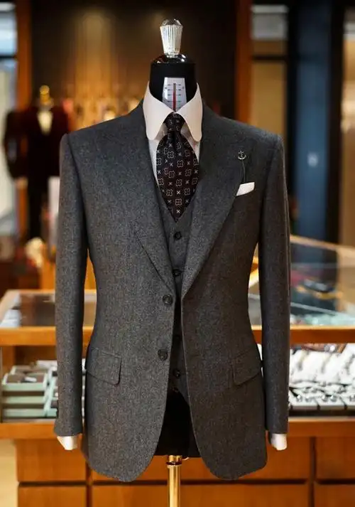 全国上门量体登霸虎全羊毛西装定制男量身定做高端结婚新郎西服套装量