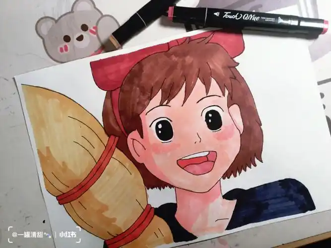 魔女宅急便马克笔人物