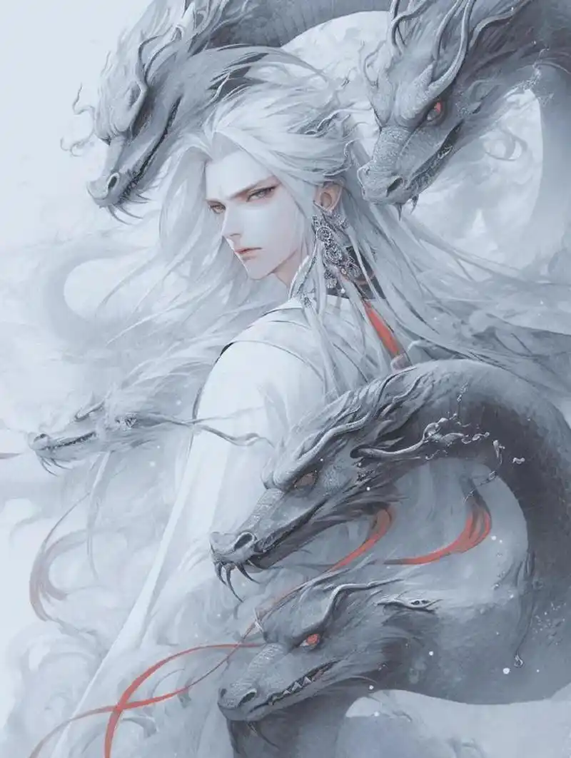 古风"蛇神"白衣少年头像 676767 #古风插画# #古风小分队