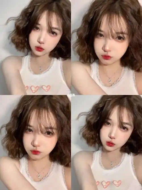 减龄蛋卷头短发烫发水波纹可甜可复古中短发烫发法式烫发显白发色蛋卷