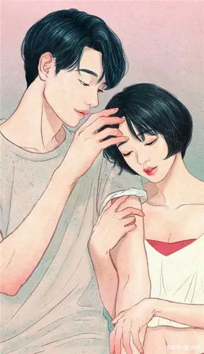 2021情侣同框插画壁纸精选_手绘情侣二人手机壁纸图片