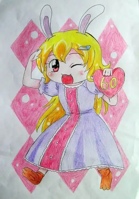 用水粉画动漫人物用水粉画动漫人物少女