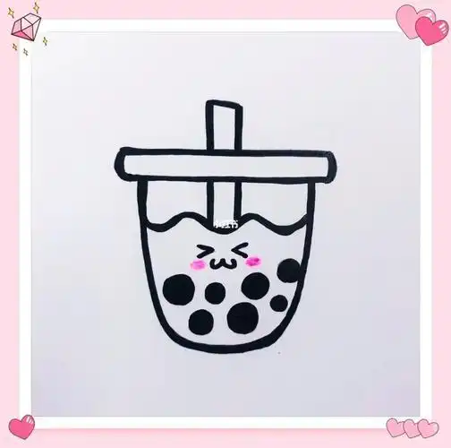 奶茶简笔画画法步骤手帐素材0基础小白自学超萌奶茶简笔画教程简单的