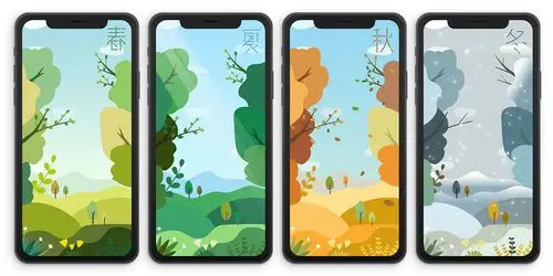 插画四季物语-春夏秋冬