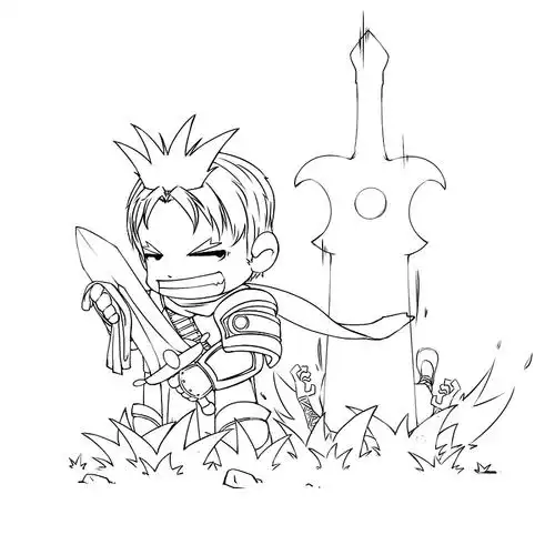 英雄联盟 q版盖伦 德玛西亚 hoho~~炒冷饭系列|插画习作|插画|卤肉