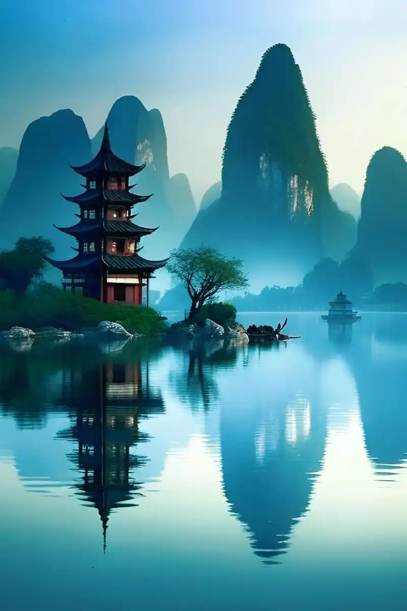 桂林风景,山清水秀,一年四季都可以游玩,春暖花开,阳春三月