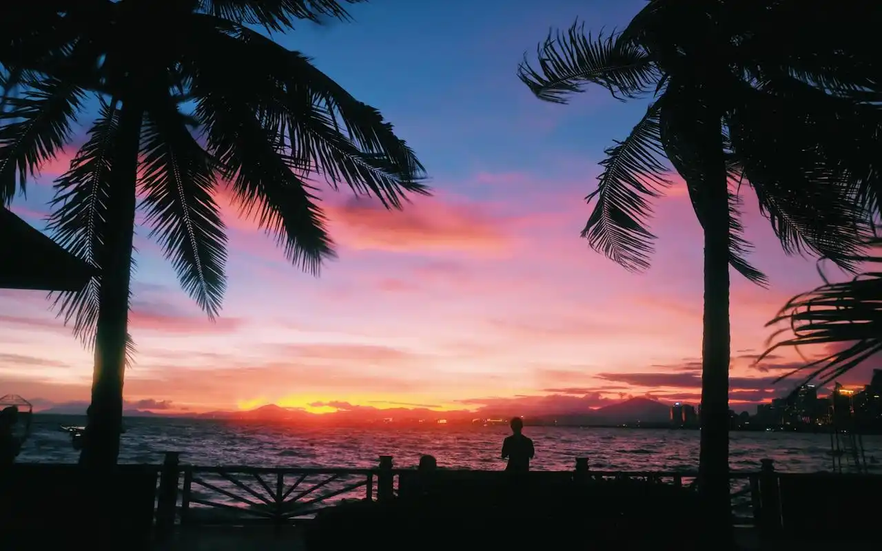 三亚夕阳晚霞唯美自然风光图片桌面壁纸
