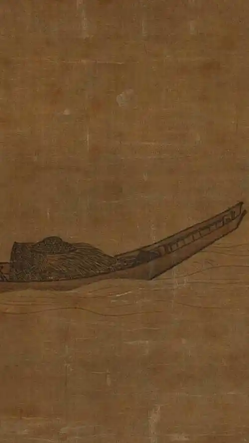 南宋马远寒江独钓图绢本