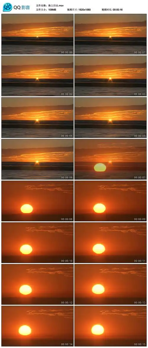 海上日出 朝霞满天 一轮红日升起来 高清实拍视频素材