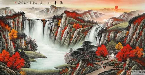 聚宝盆山水旺财画!