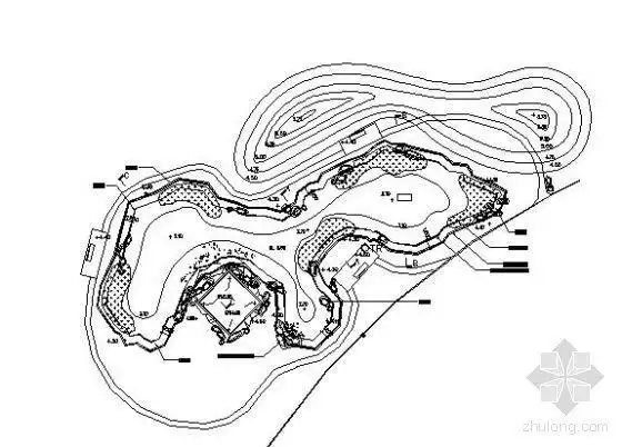 某自然式水景驳岸详图