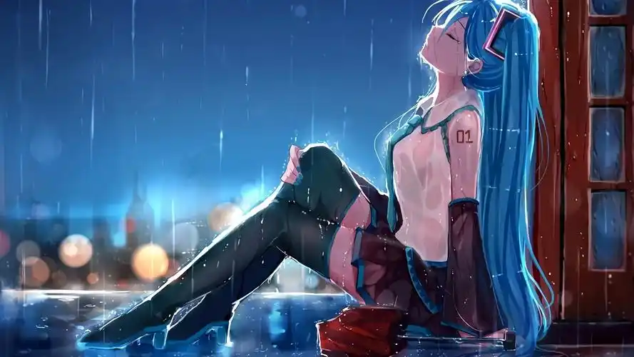 蓝色天空下的动漫女生 _ 蓝色天空下的动漫女生[图片专辑] _ 图片网