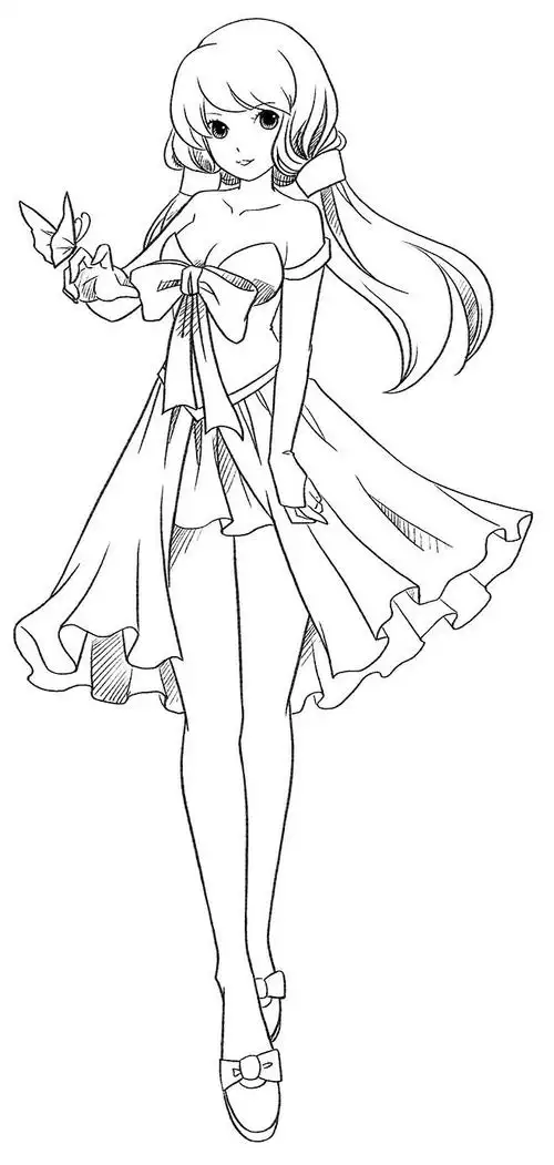 线稿全身漫画卡通人物绘画