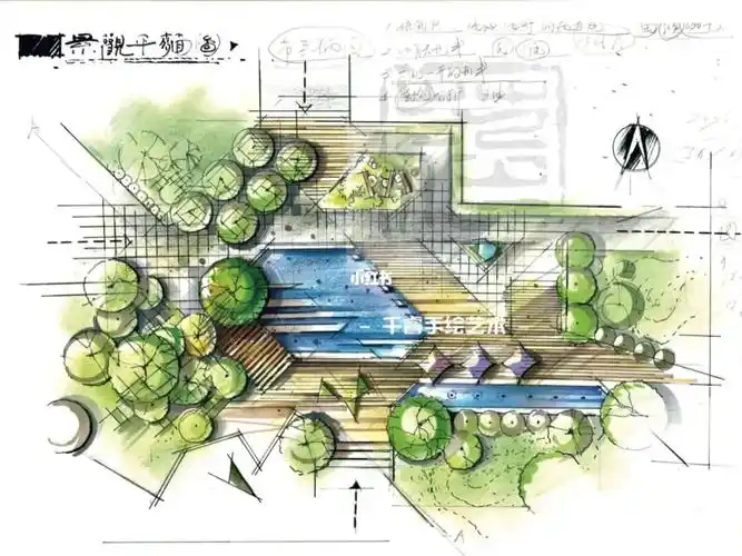 手绘景观设计平面图分享