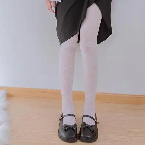 膝盖蝴蝶结日系洛丽塔白色丝袜女可爱软妹显瘦lolita打底连裤袜子