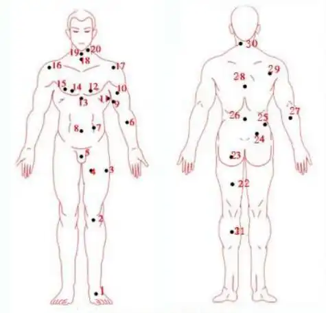 纪风策男人全身痣相图解
