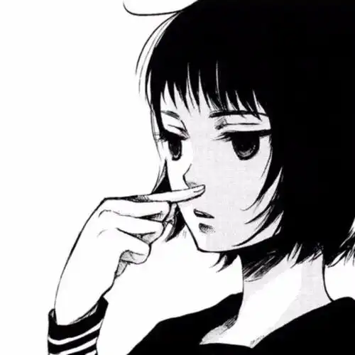 铅绘黑白系列动漫女头线条头像