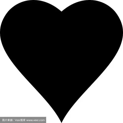 矢量黑心图标插图孤立在白色backgr