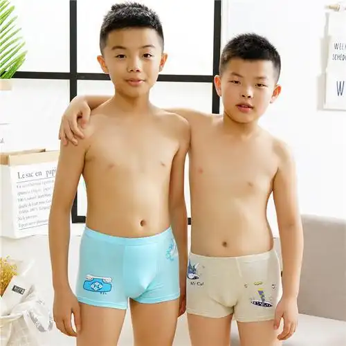 雅士凯男童内裤透气棉质儿童平角内裤中大童宝宝四角男孩短裤4条