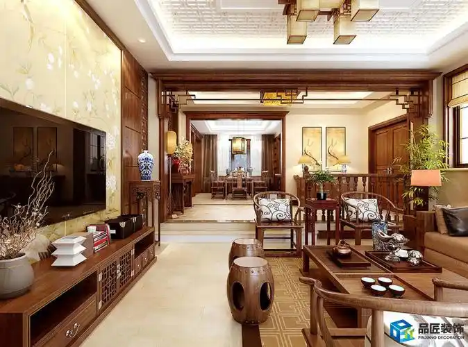 传统中式风格客厅茶几装修效果图