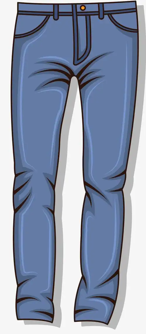 蓝色矢量卡通牛仔裤免抠素材免费下载_觅元素51yuansu.com